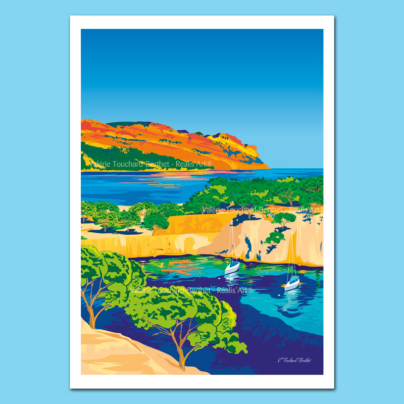 Affiche d'Art Calanque Cassis 42x60cm