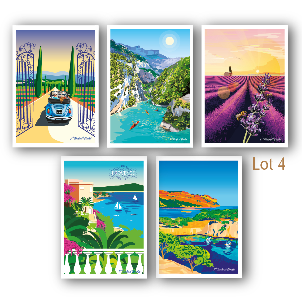 Cartes postales x5- Lot 4