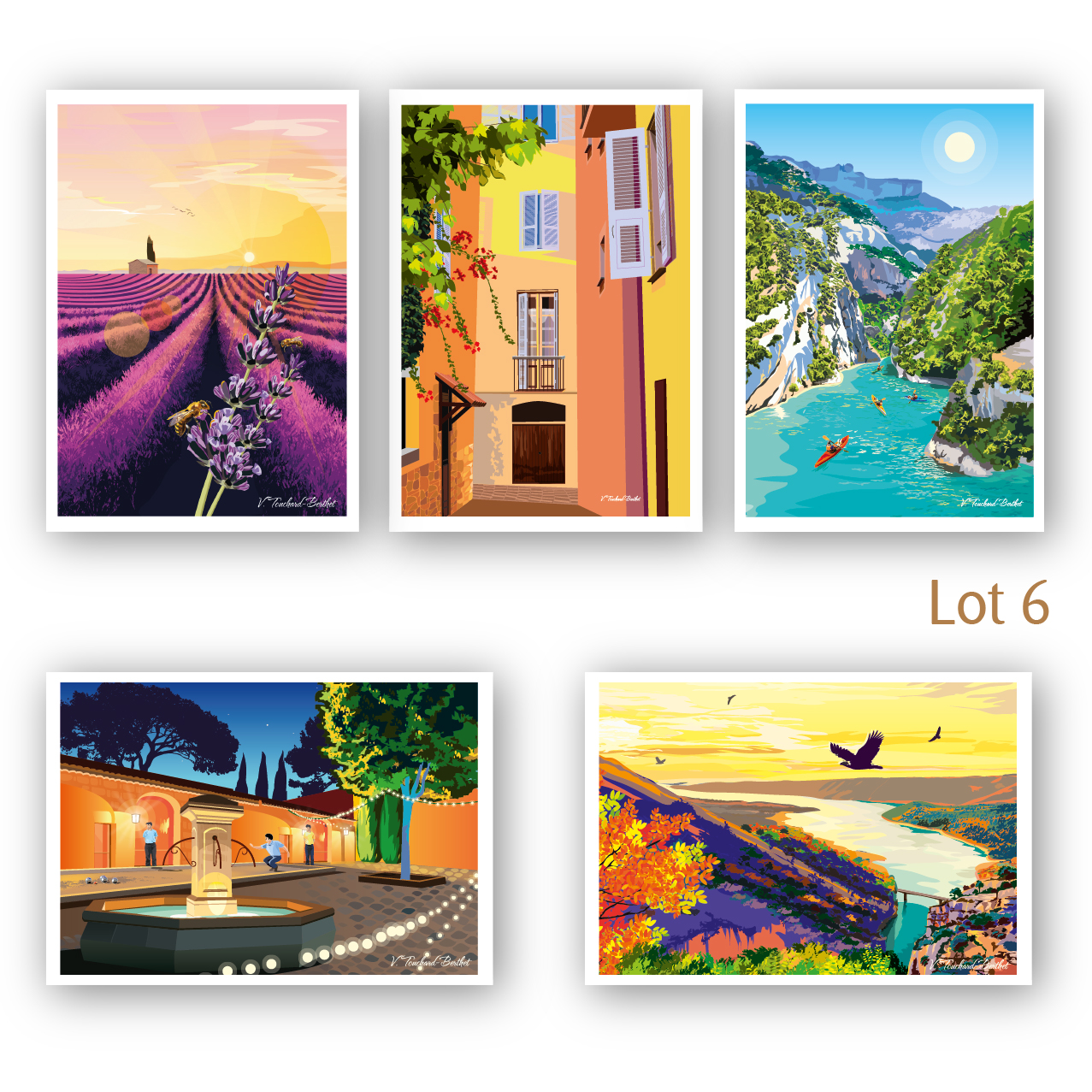 Cartes postales x5 - Lot 6