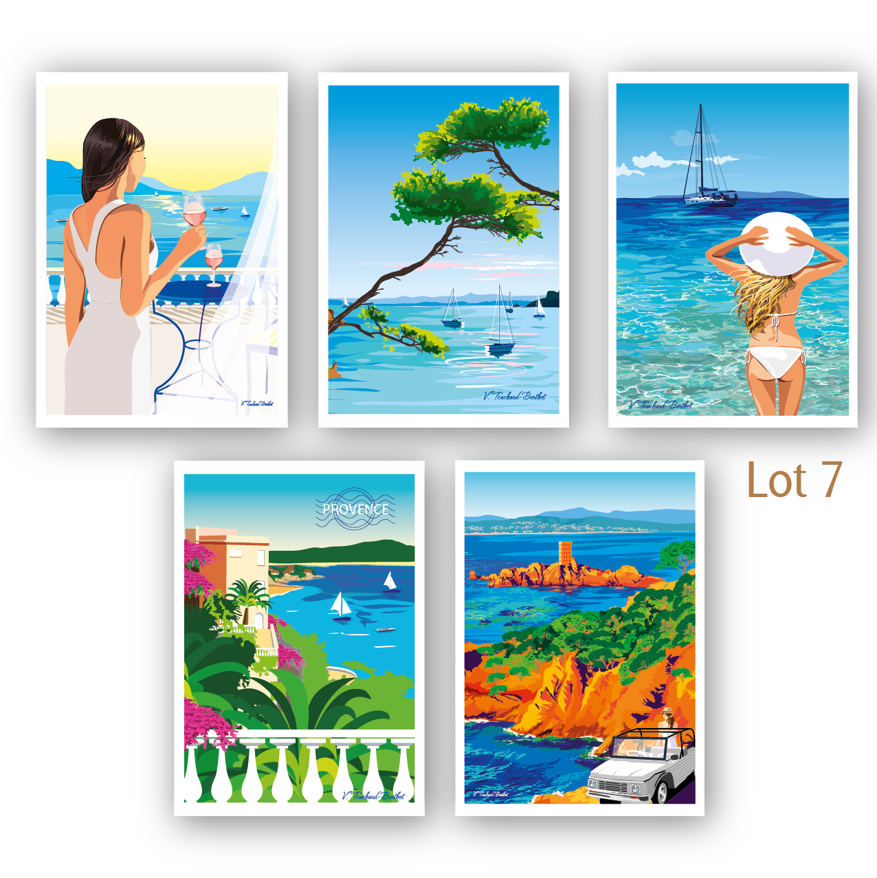 Cartes postales x5 - Lot 7
