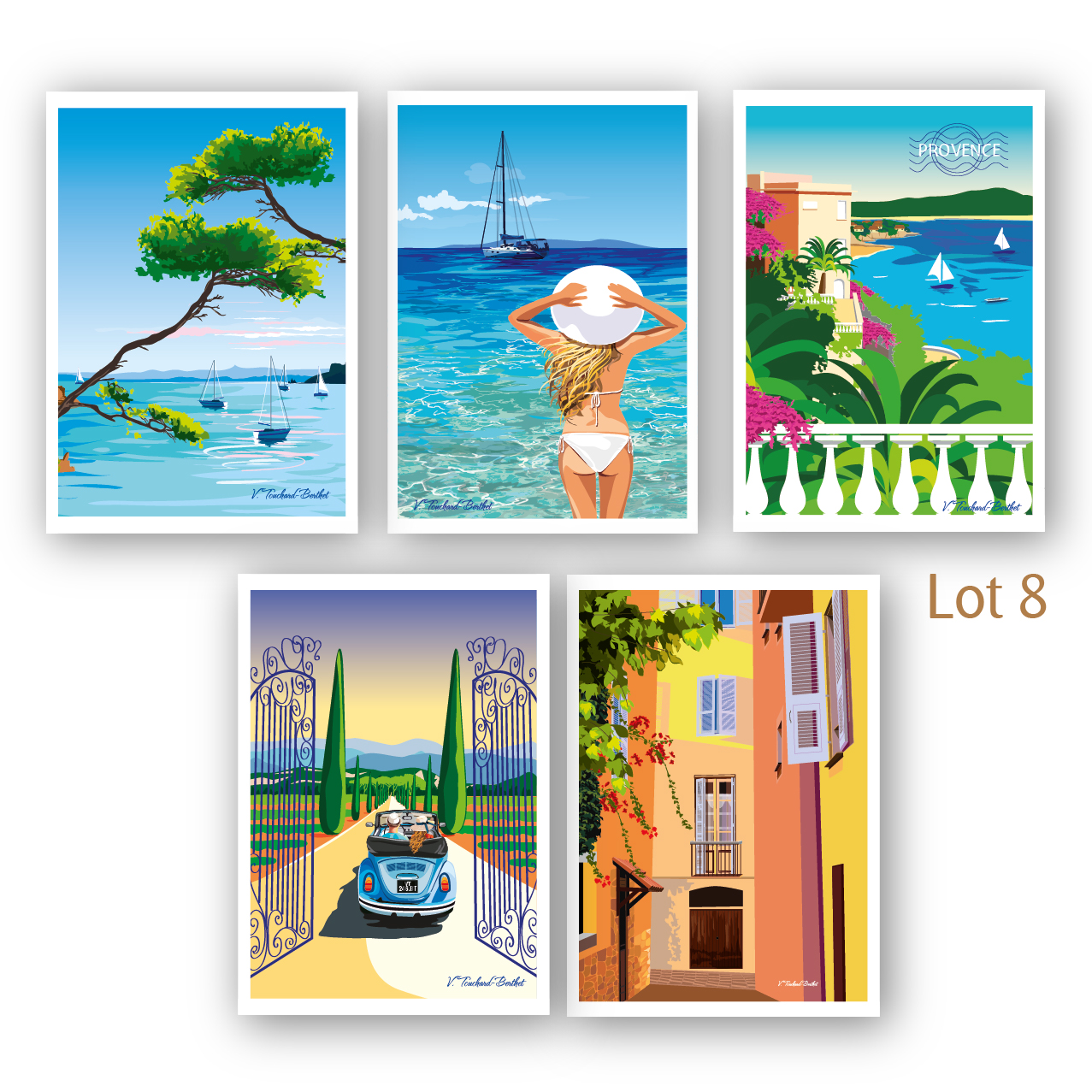 Cartes postales x5 - Lot 8