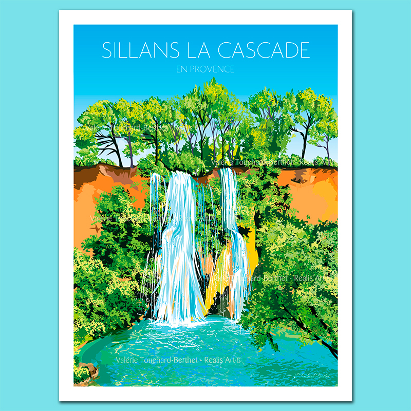 Affiche Sillans La Cascade 30x40cm