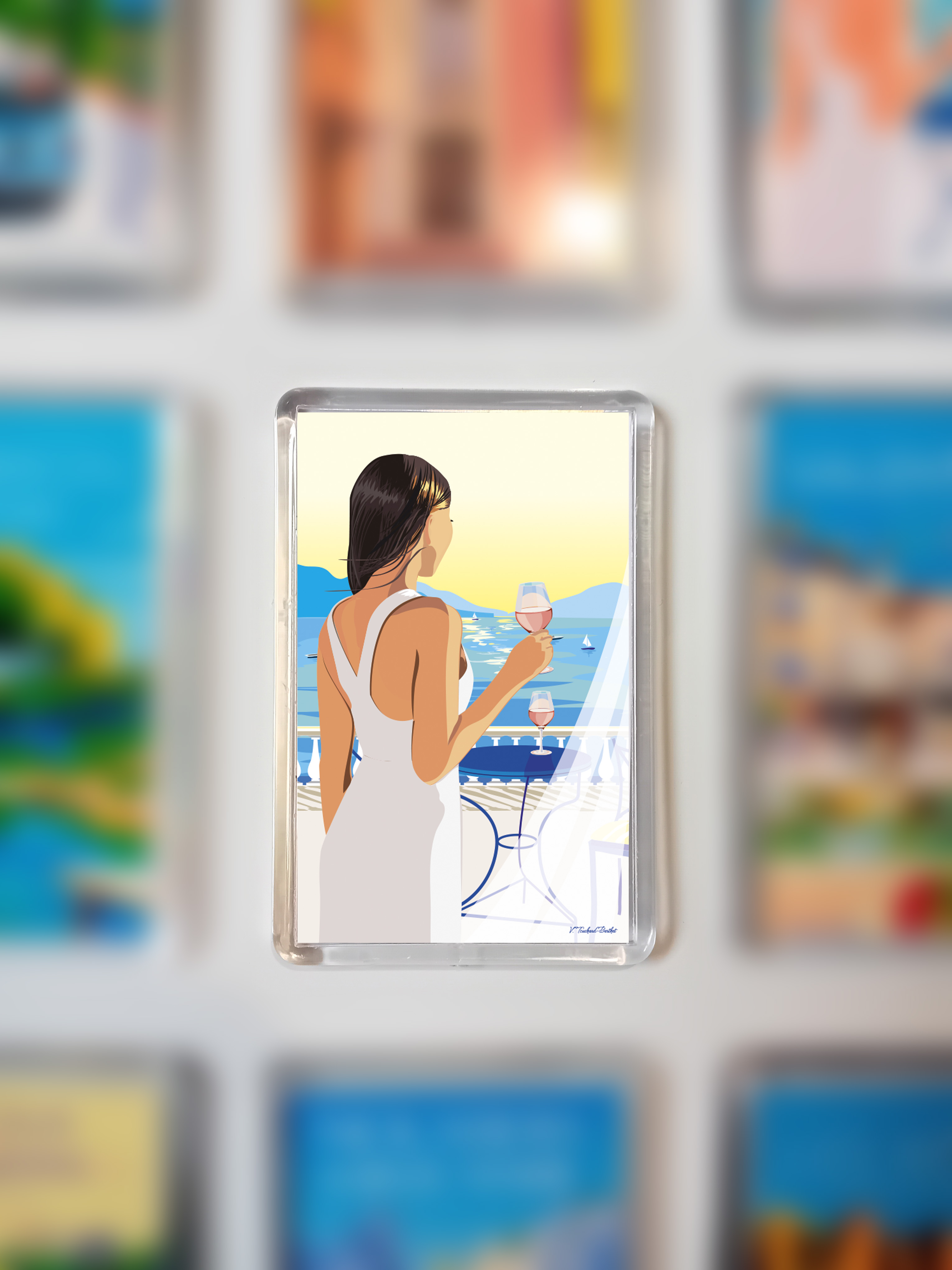 Magnet Riviera Femme au Vin