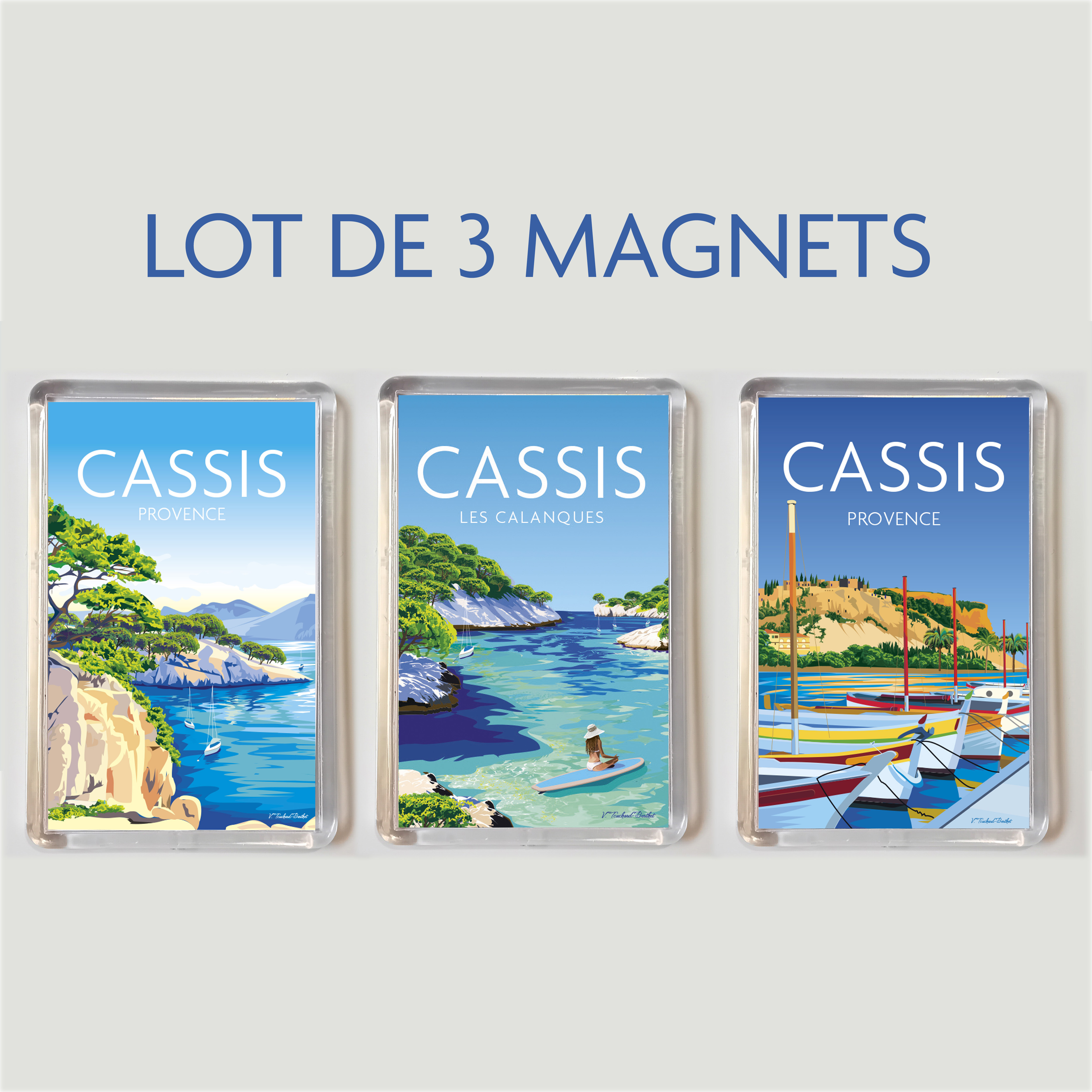 Lot de 3 Magnets Cassis Provence