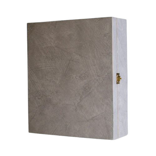 Estuche madera forrado dos copas + vino