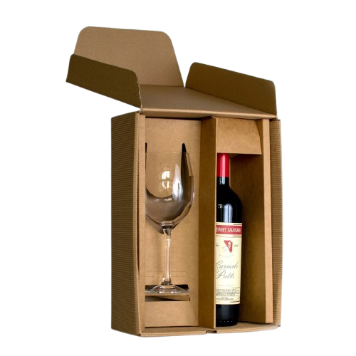 Estuche de Cartón vino + copón 						