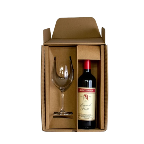 Estuche de Cartón vino + copón 						