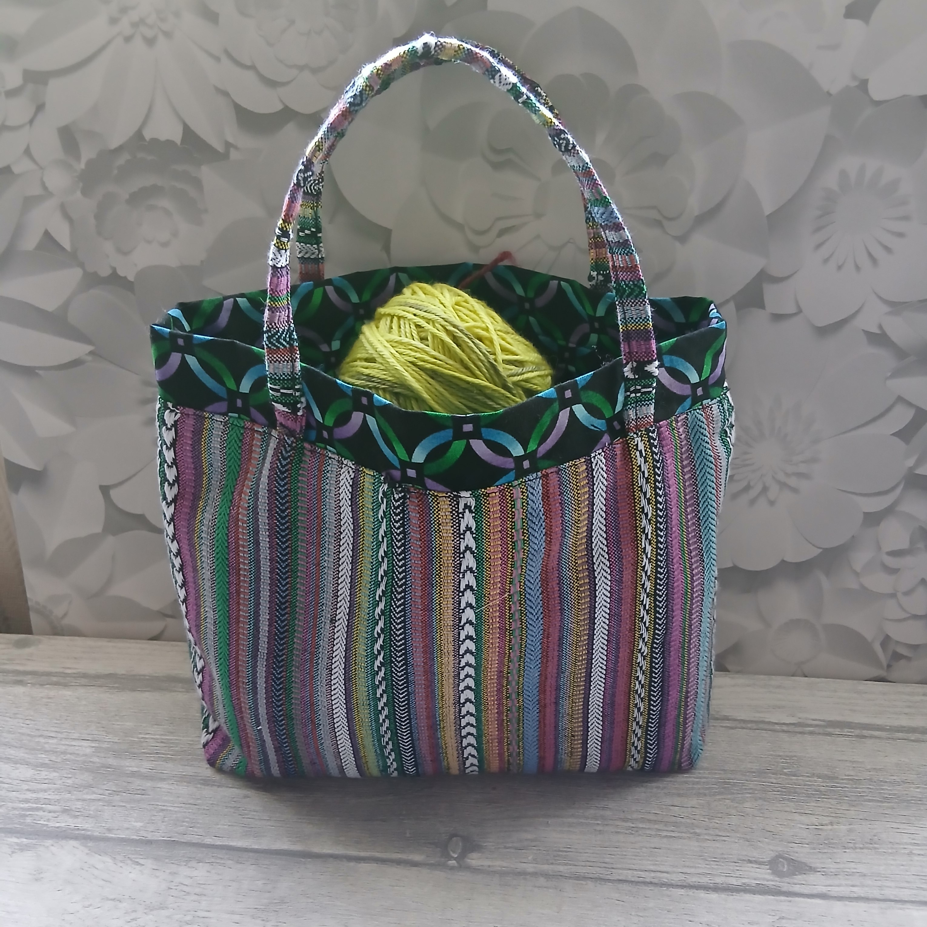 Striped Fabric Tote Bag