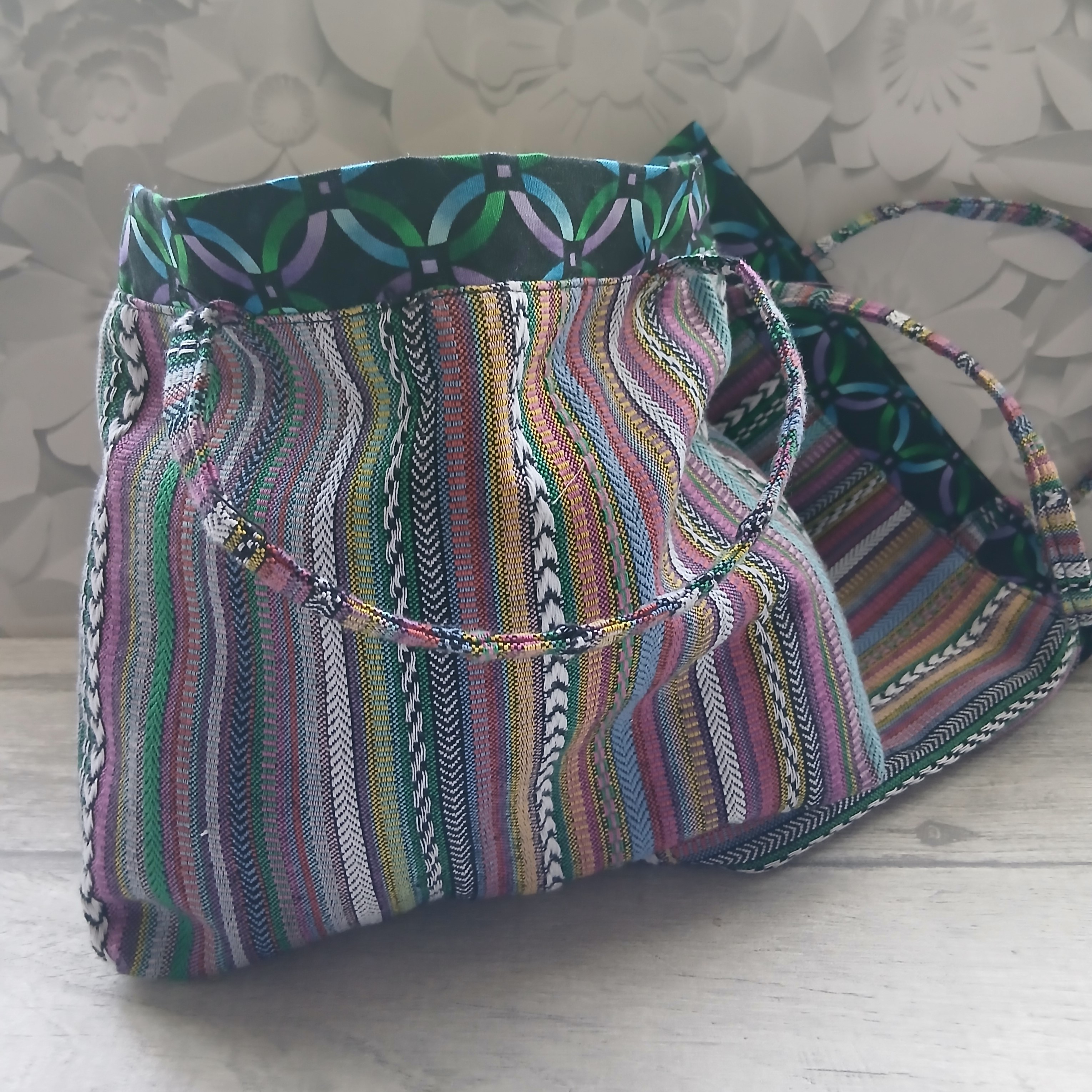 Striped Fabric Tote Bag