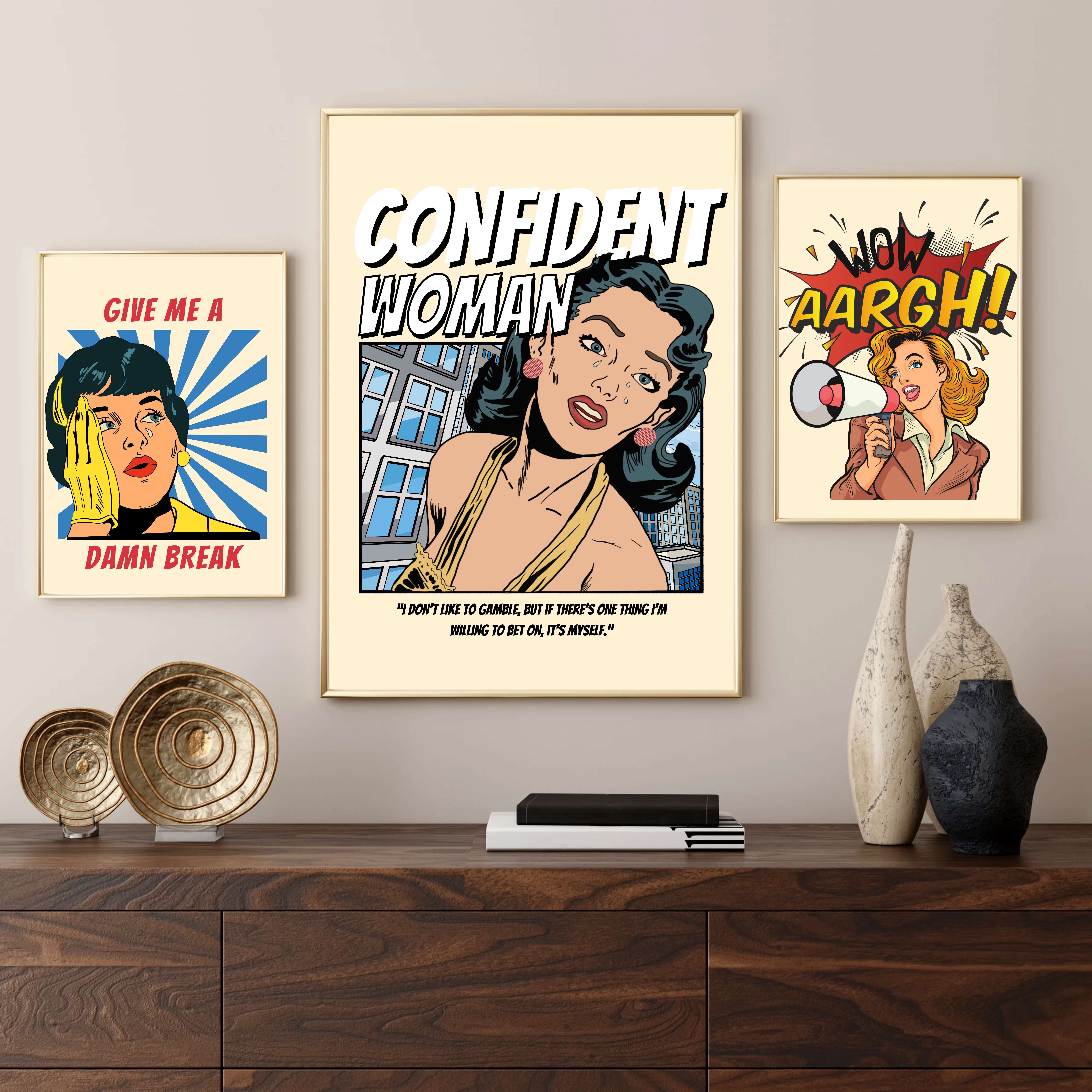 Pop Art Motivational Posters Set