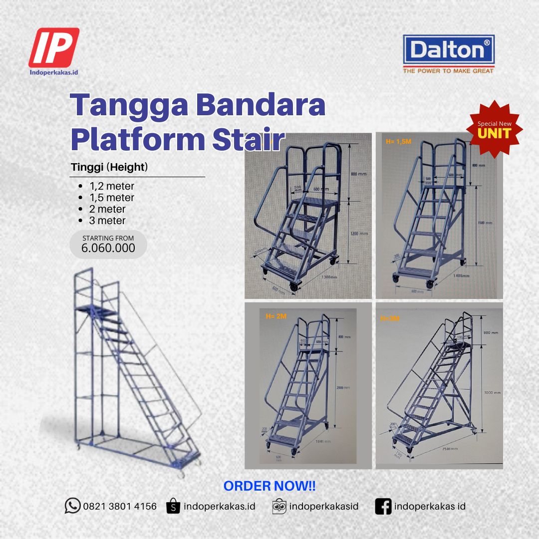 Tangga Dalton Dorong Platform Stair Alumunium Ladder