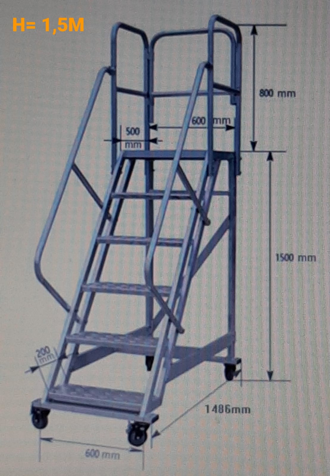 Tangga Dalton Dorong Platform Stair Alumunium Ladder