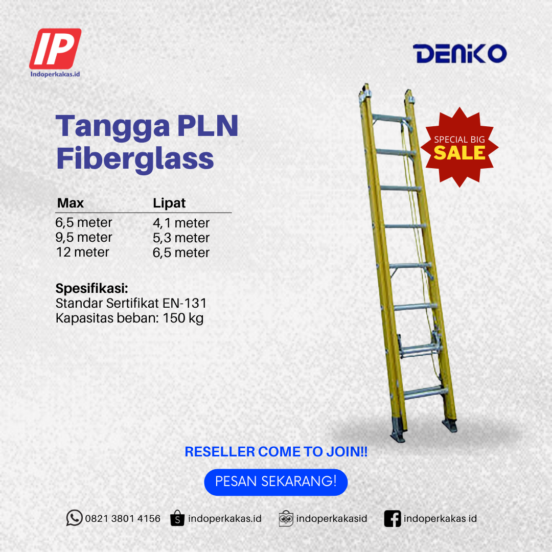Tangga Denko Sliding PLN Fiberglass Ladder