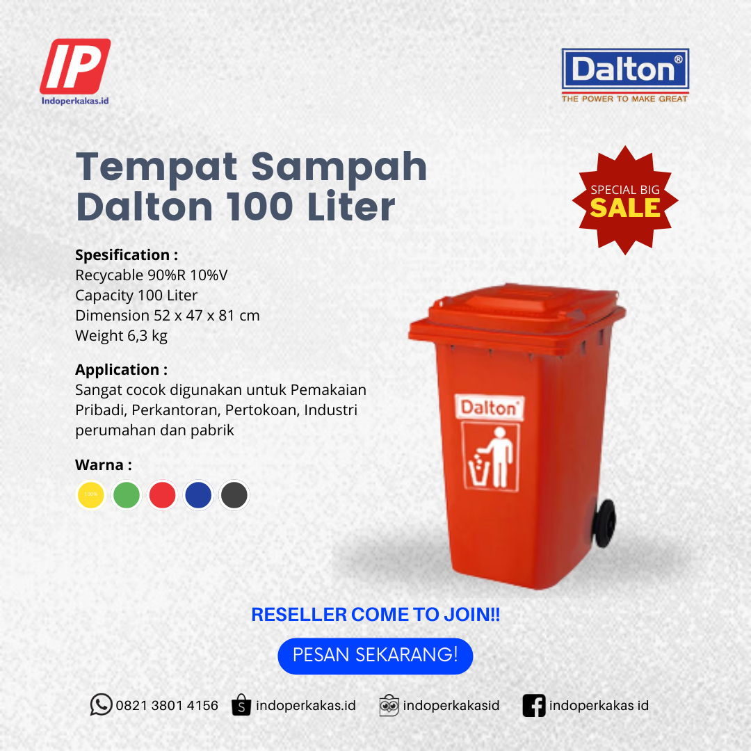 Tempat Sampah Dalton 100 Liter Roda
