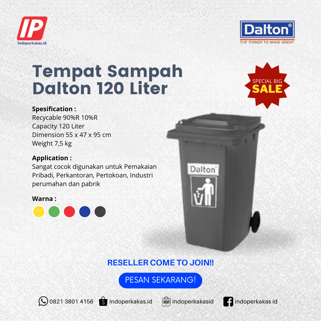 Tempat Sampah Dalton 120 Liter Roda