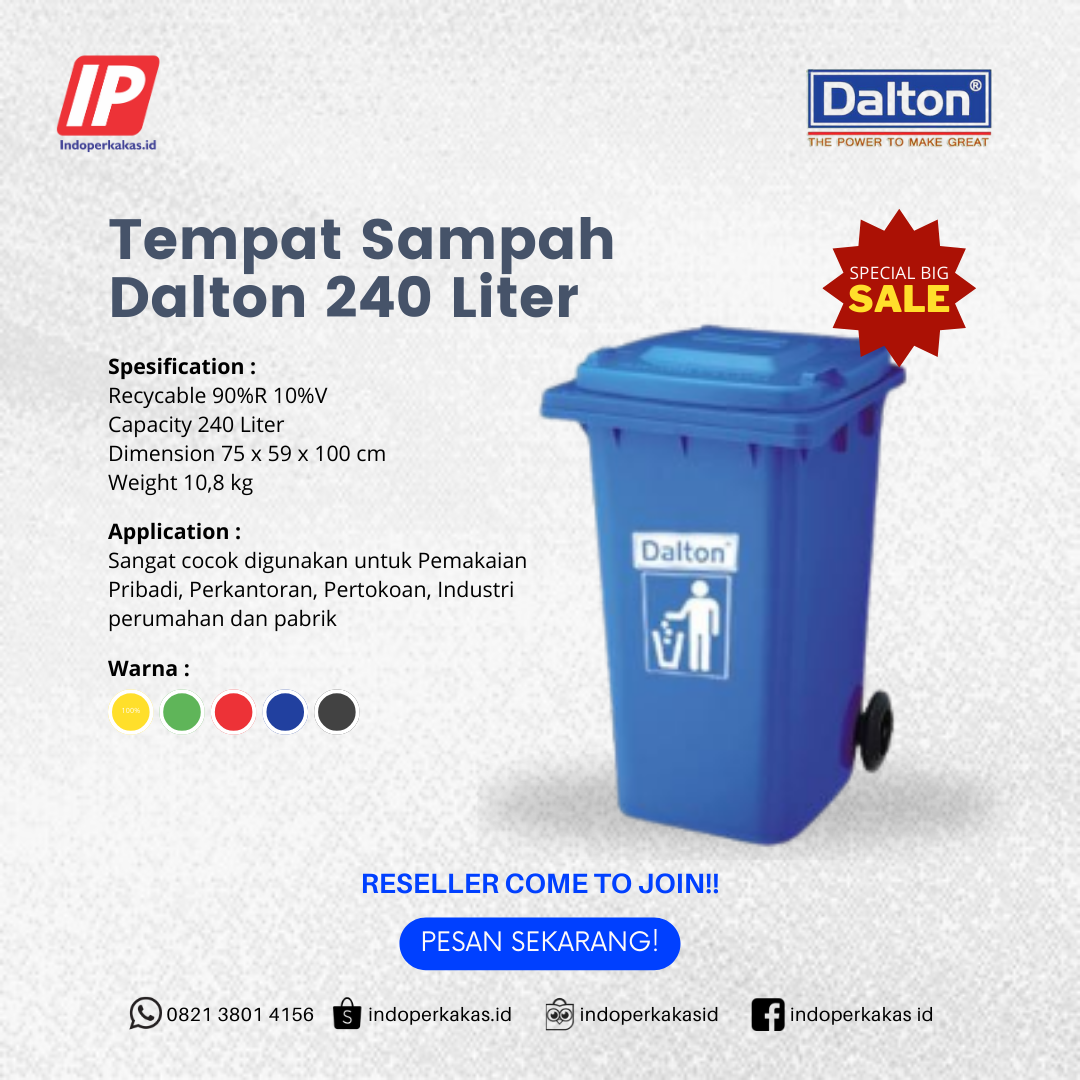 Tempat Sampah Dalton 240 Liter Roda