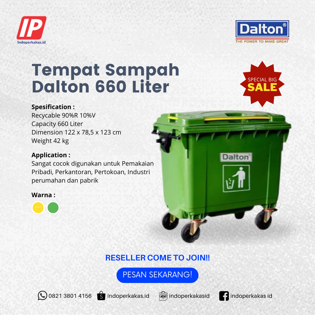 Tempat Sampah Dalton 660 Liter Roda