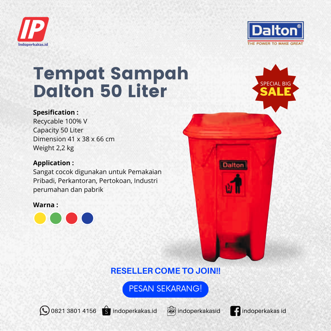 Tempat Sampah Dalton 50 Liter Pedal