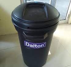 Tempat Sampah Dalton 80 Liter Circle Black Wheel & Locked Lid