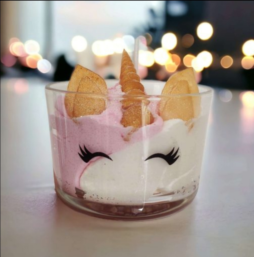 Bougie verrine licorne