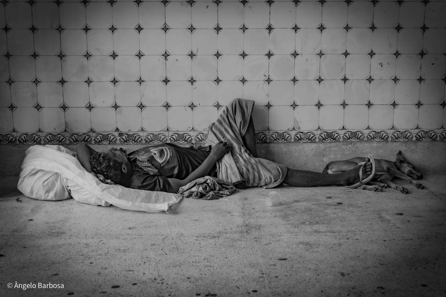 Fotografia emoldurada em preto e branco