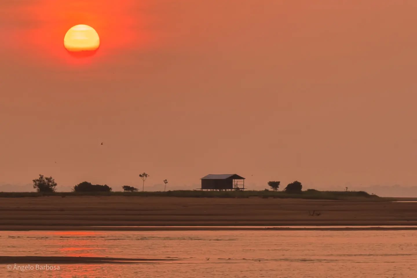 Paisagem do pôr do sol emoldurada