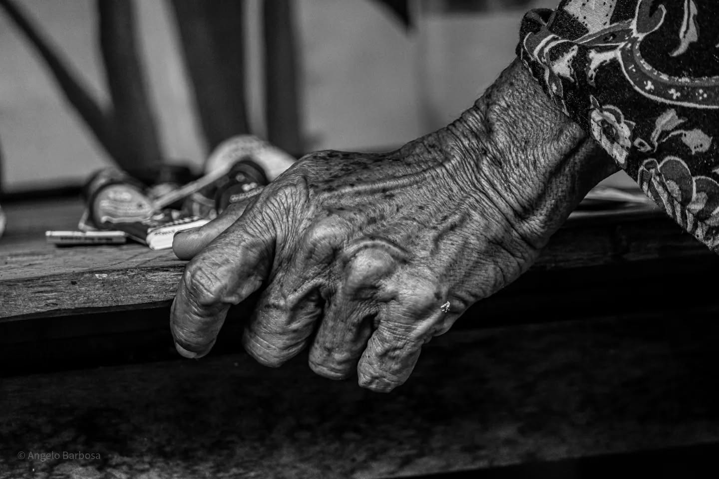 Fotografia emoldurada em preto e branco