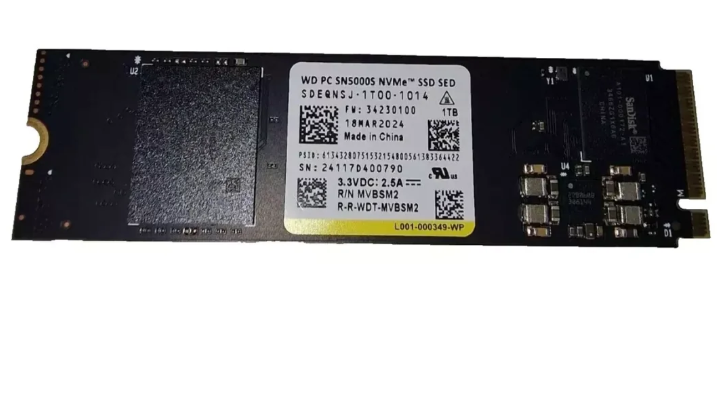 Western Digital 1TB WD PC SN5000S NVMe SSD SED 1 TB SDEQNSJ-1T00-1014