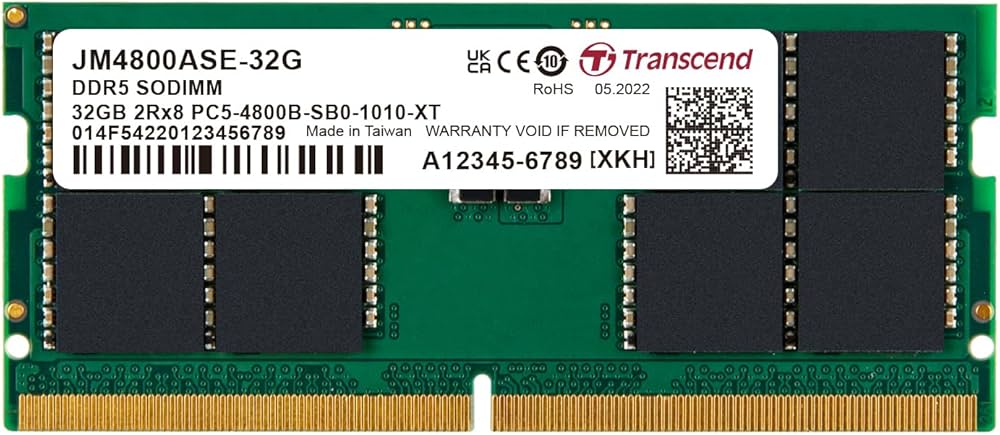 Transcend JetRAM 32GB DDR5-4800 2Rx8 SODIMM RAM (JM4800ASE-32G) – wie NEU