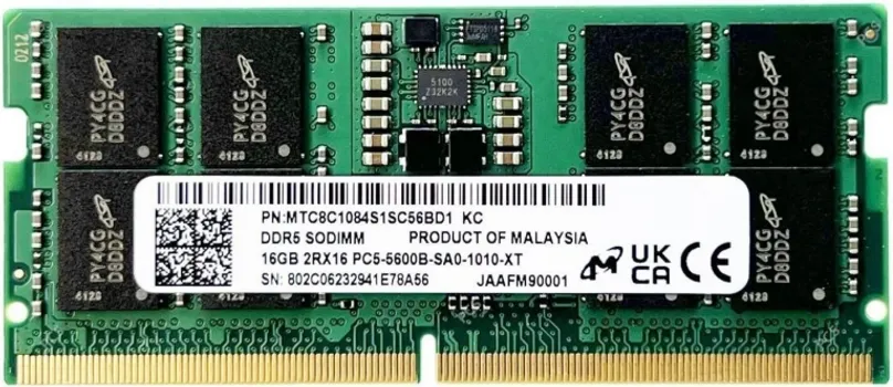 Micron 16GB DDR5-5600 SODIMM RAM (MTC8C1084S1SC56BD1) – wie NEU