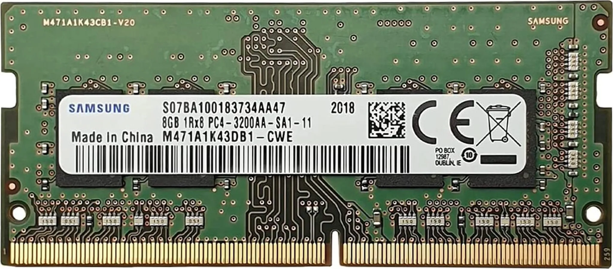 Samsung 8GB DDR4-3200 1Rx8 SODIMM Laptop RAM (M471A1K43EB1) – wie NEU