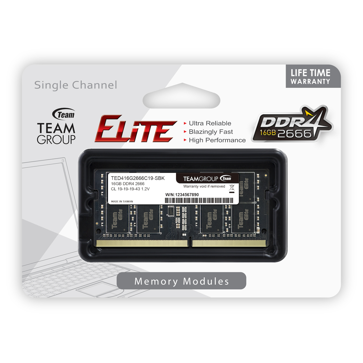 TeamGroup Elite 16GB DDR4-2666 SODIMM RAM (TED416G2666C19-SBK) – NEU & OVP