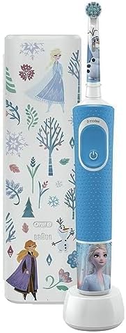 Oral-B Kids Elektrische Zahnbürste, 1 Griff Disney Die Eiskönigin, 1 Bürste, 1 Reiseetui, 3 Jahre und mehr