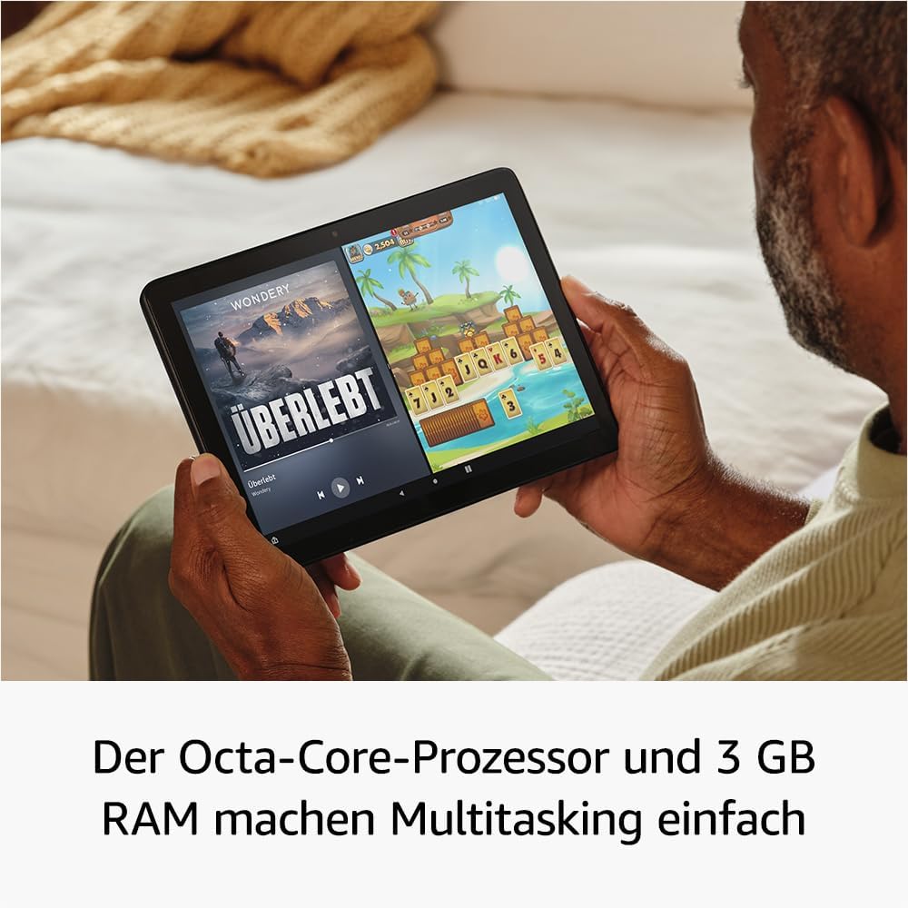 Fire HD 10-Tablet 2023 (Neueste Generation), für Entspannung optimiert, brillantes 10,1-Zoll-Full-HD-Display, Octa-Core-Prozessor, 3 GB RAM, bis zu 13h Akkulaufzeit, 32 GB, schwarz