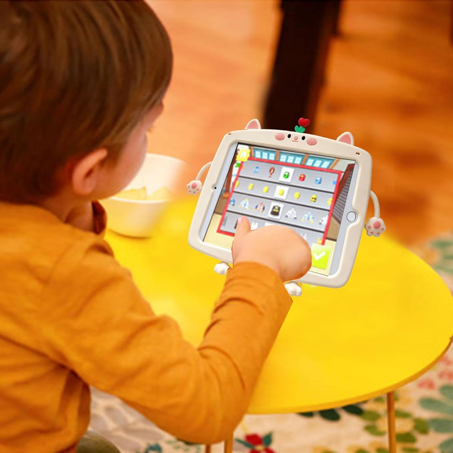 Schutzhülle Kompatibel mit Honor Pad 9 12.1 Zoll Tablet 2023 Niedliche Katze Kinder-Hülle mit 360° Drehbarem Handgriff Stifthalter Schultergurt
