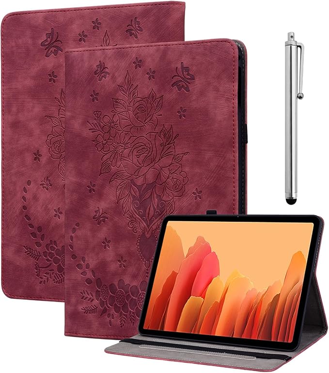 Hülle für Lenovo Tab P12 12.7 Zoll 2023, Multi-Winkel Folio Flip PU Leder Schutzhülle mit Stifthalter und Standfunktion für Lenovo Tab P12 Hülle, Rot