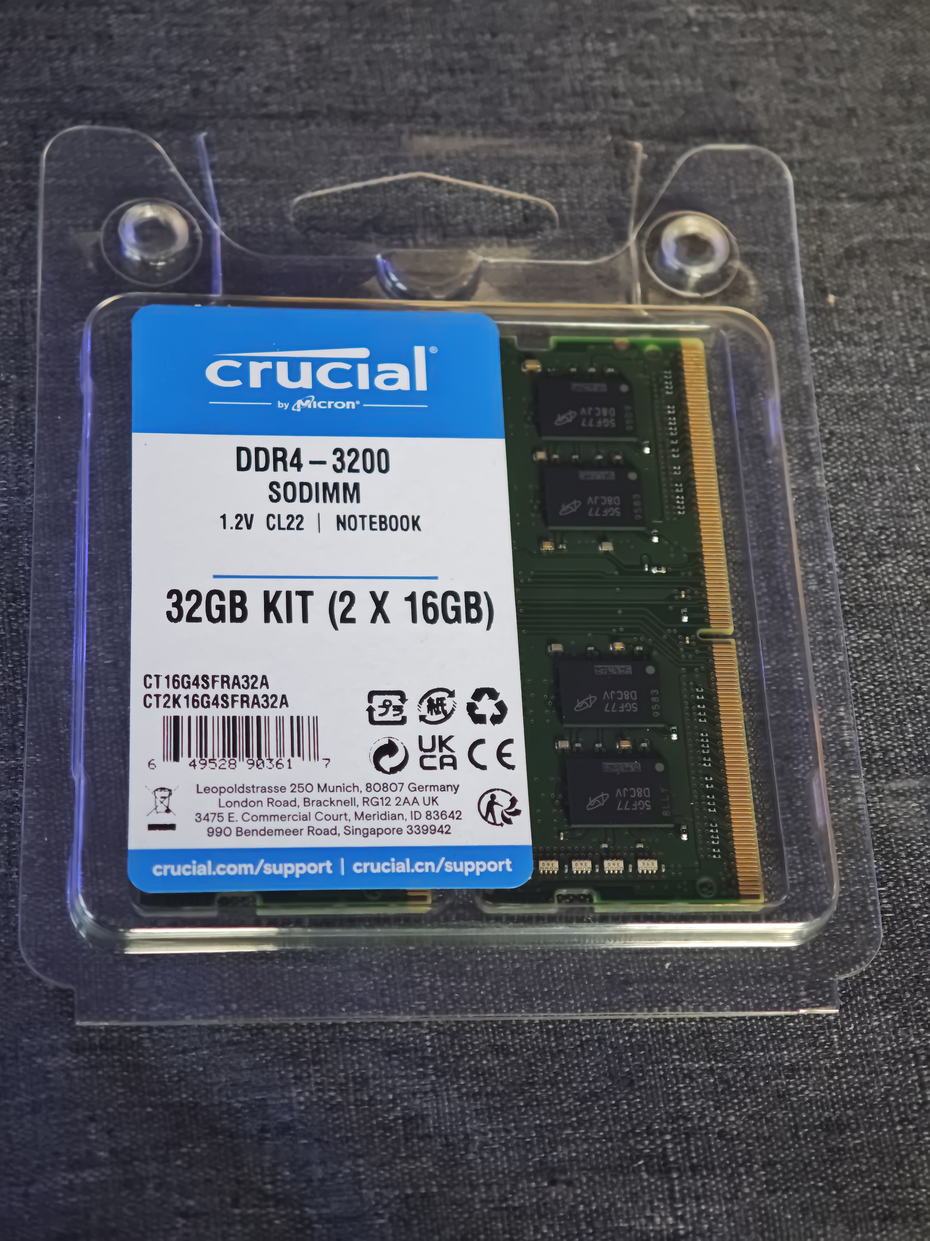 💾 Crucial by Micron 32GB DDR4 RAM Kit – 2×16GB – NEU & OVP