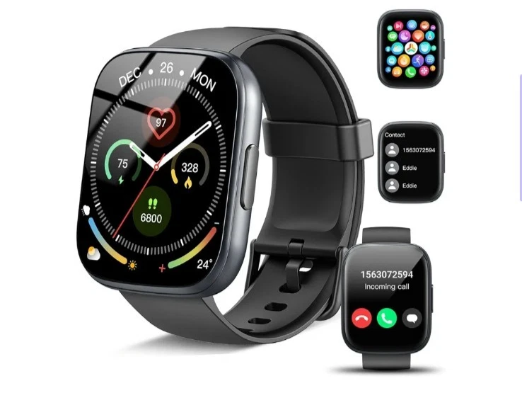 Smartwatch 1,95" HD Bluetooth Anruf Fitnessuhr IP68 Herren Damen NEU