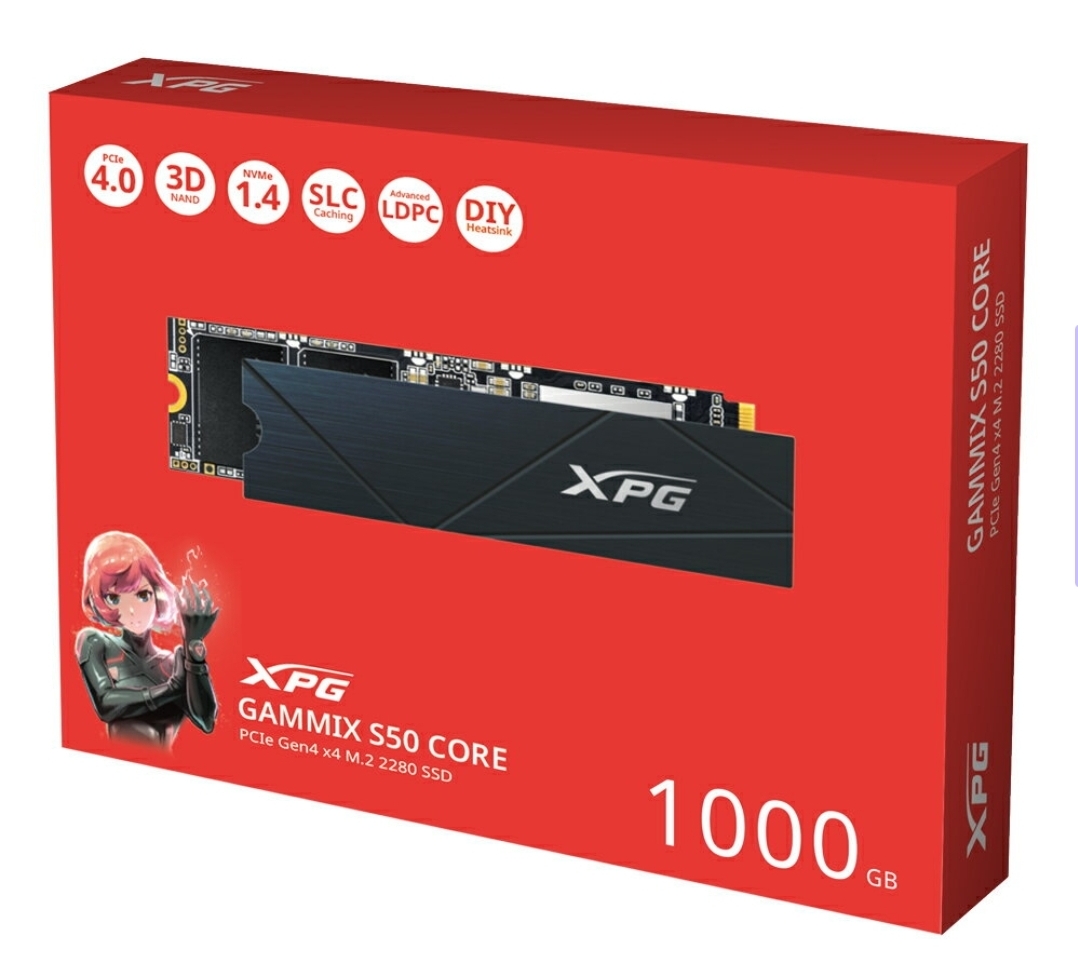 XPG GAMMIX S50 CORE 1TB NVMe SSD – NEU & Originalverpackt PCIe Gen4 x4 | M.2 2280 | Heatsink | High-End Performance EAN 4711085947680 NEU