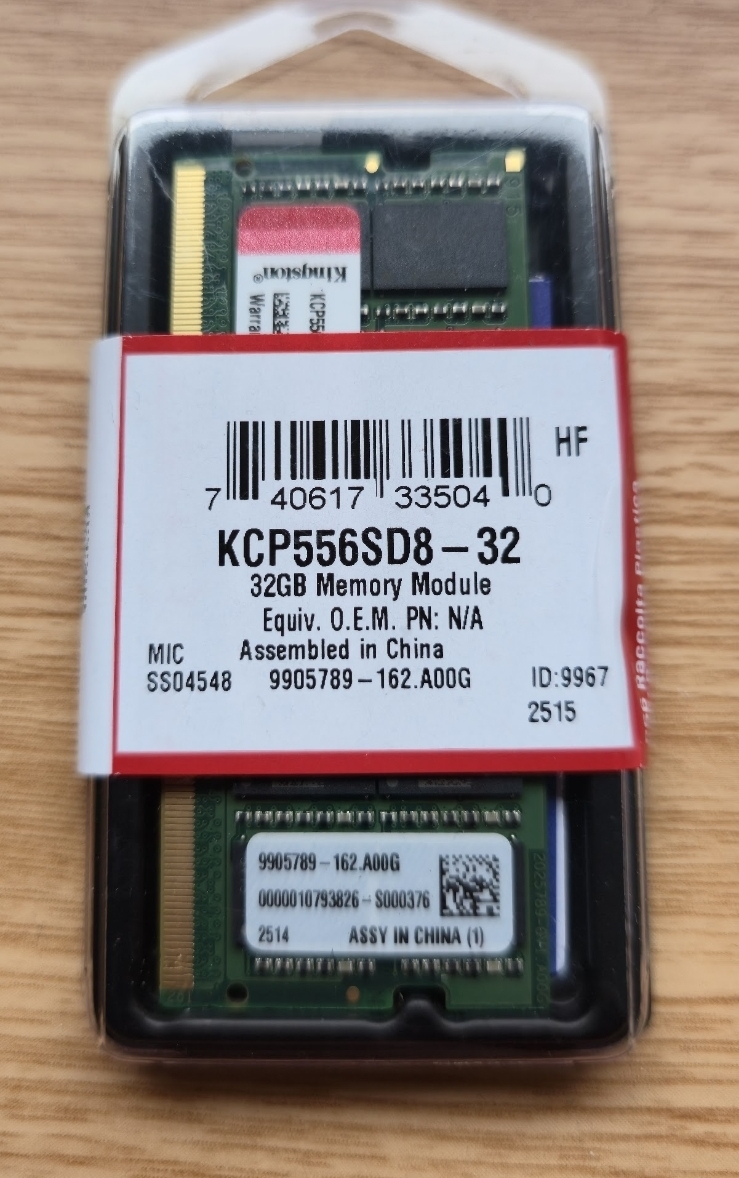 Kingston 32GB DDR5-5600 SODIMM RAM (KCP556SD8-32) – NEU EAN: 740617335040