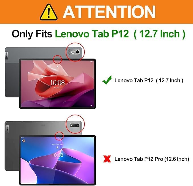 Hülle für Lenovo Tab P12 12.7 Zoll 2023, Multi-Winkel Folio Flip PU Leder Schutzhülle mit Stifthalter und Standfunktion für Lenovo Tab P12 Hülle, Rot