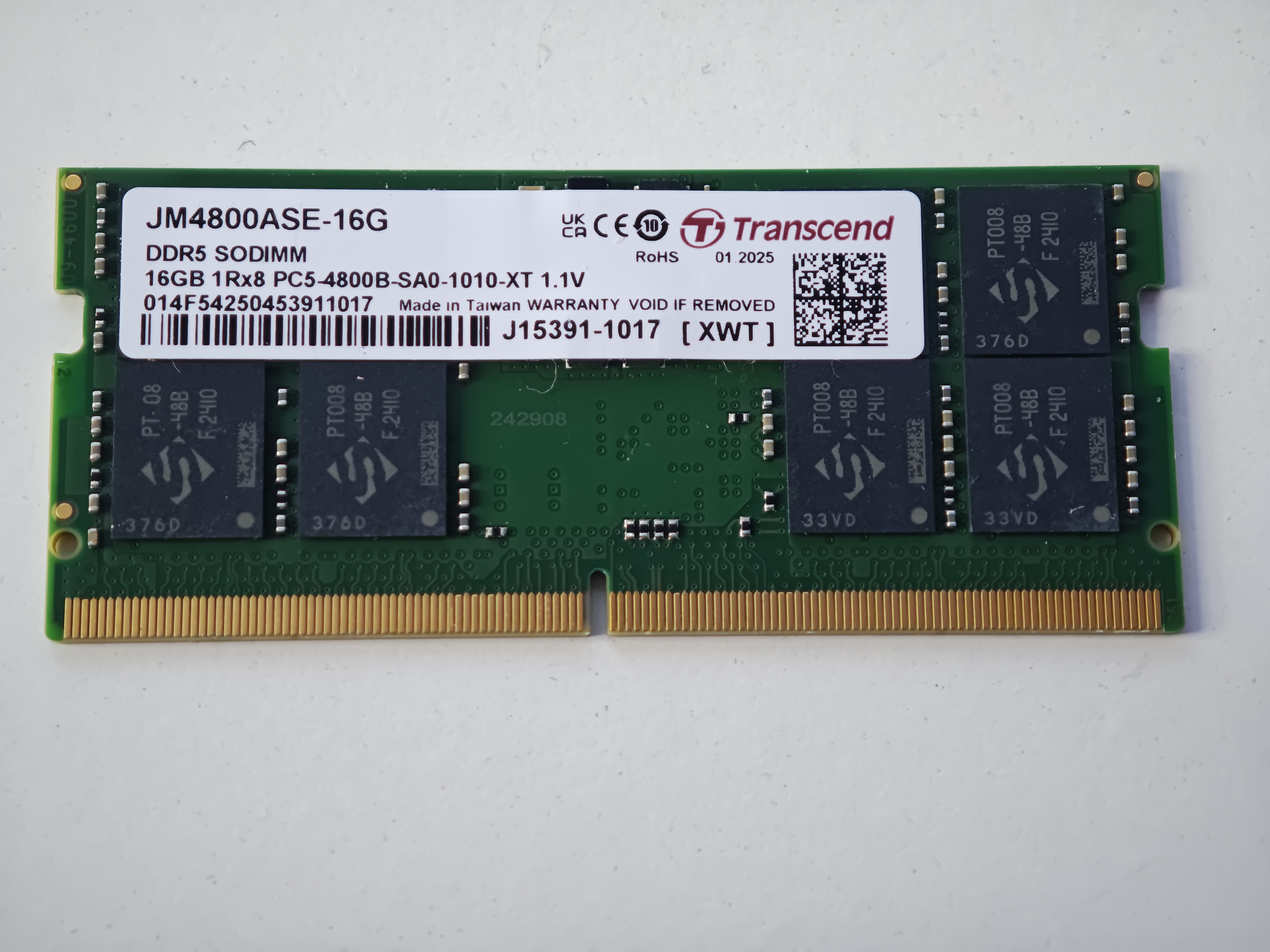 💾 Transcend 16GB DDR5-4800 SODIMM Notebook Arbeitsspeicher