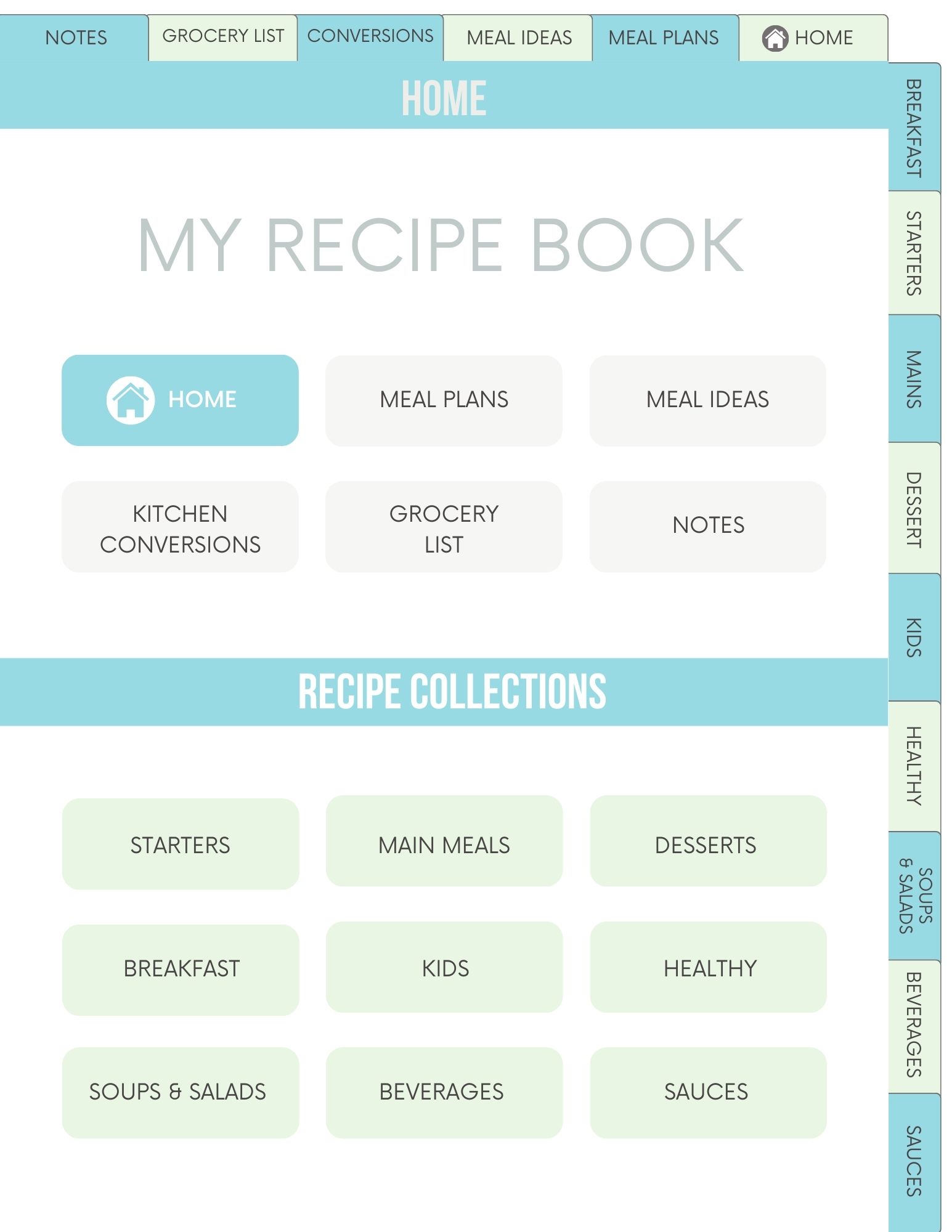 My Favorite Recipes Book (printable)
