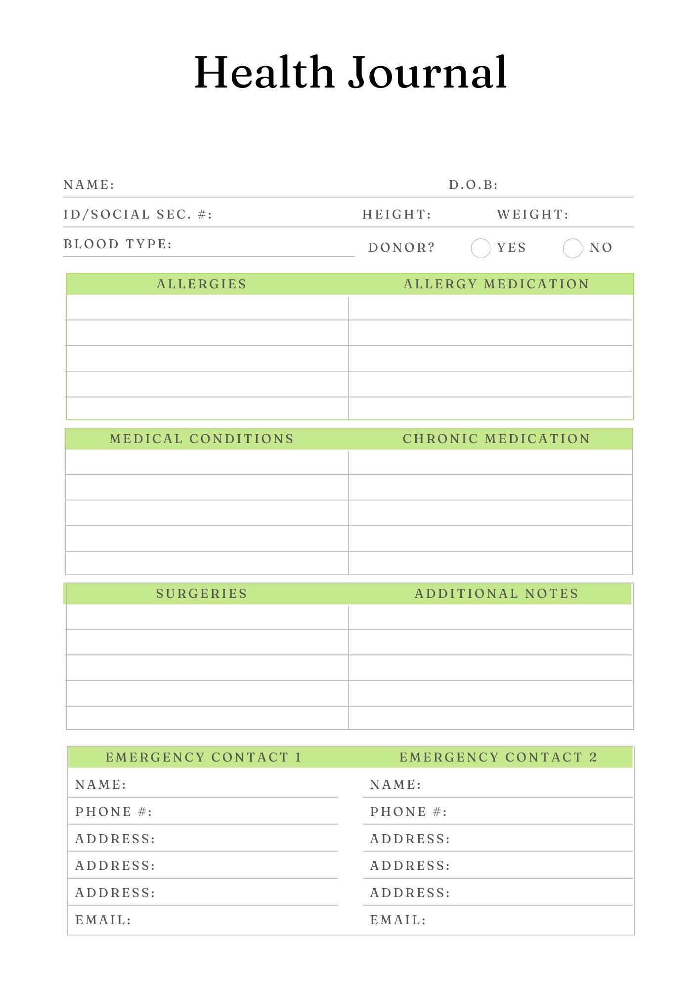 Healthy Living Planner