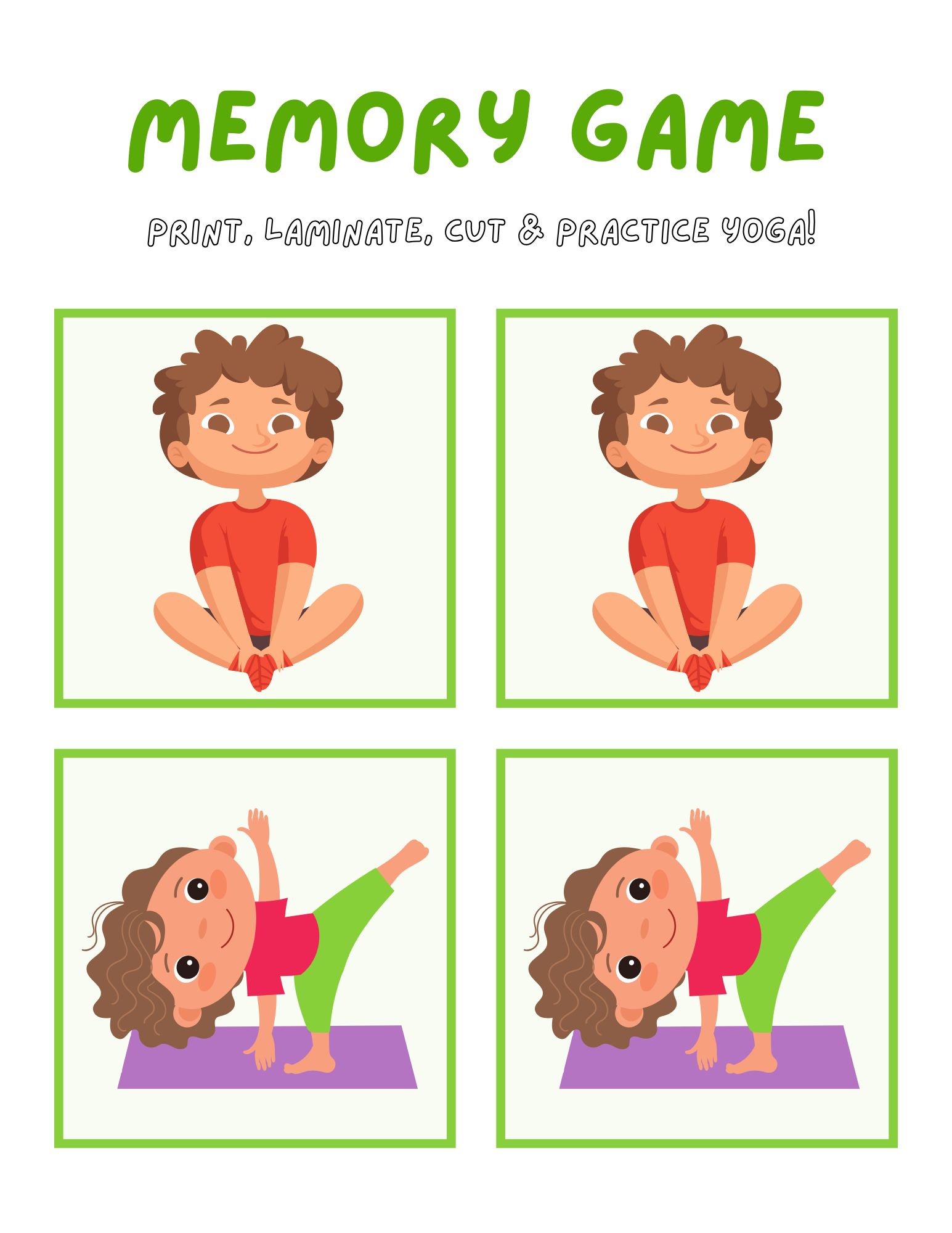 Yoga Memory Game for Kids