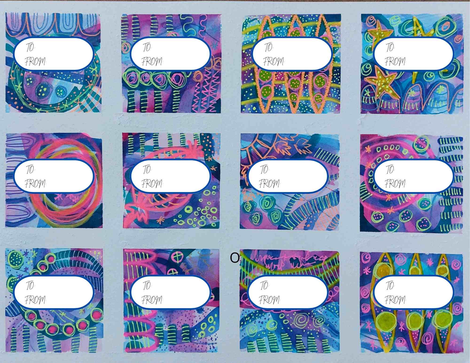 Colorful and Abstract Gift Tags
