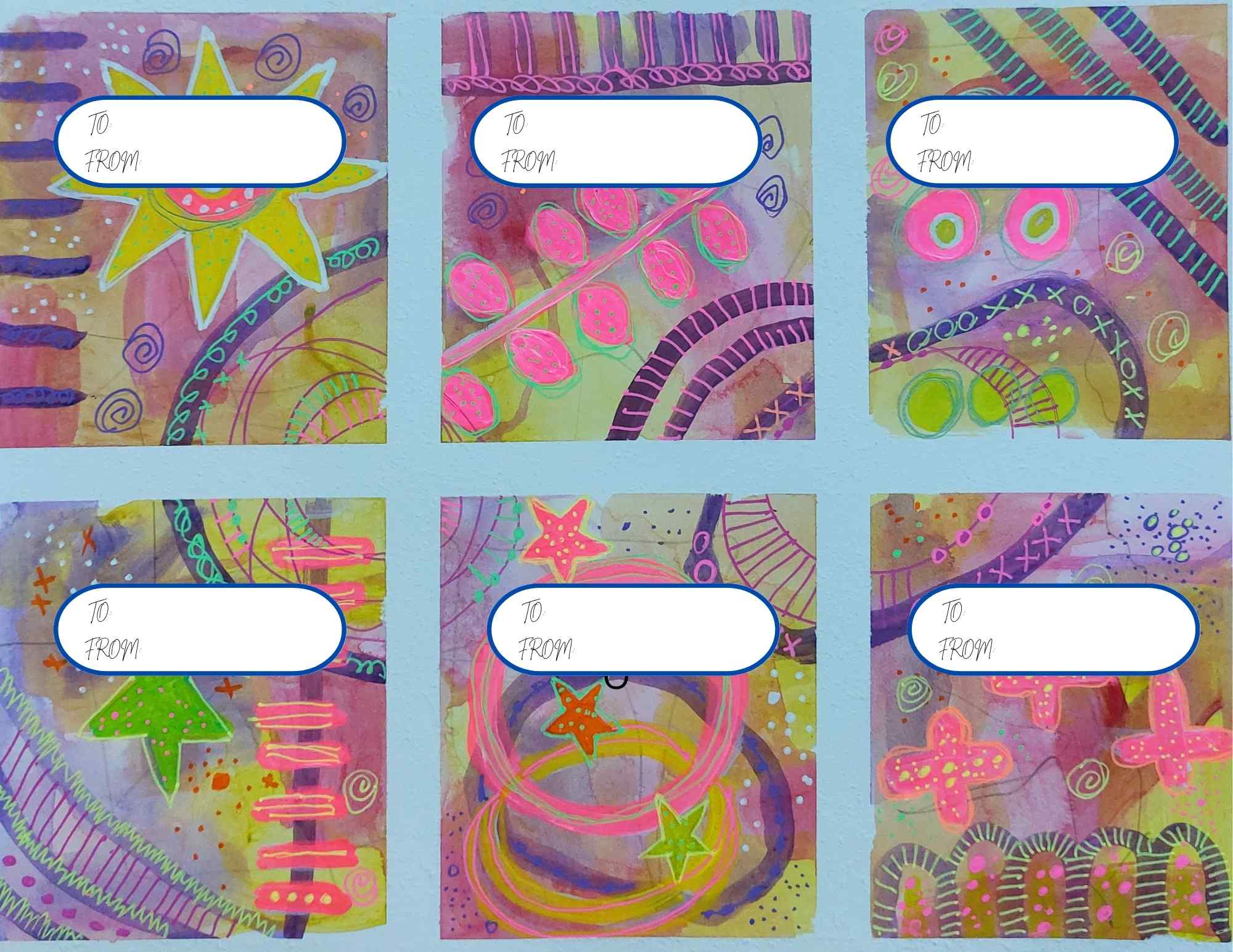 Abstract3 Gift Tags 4x4