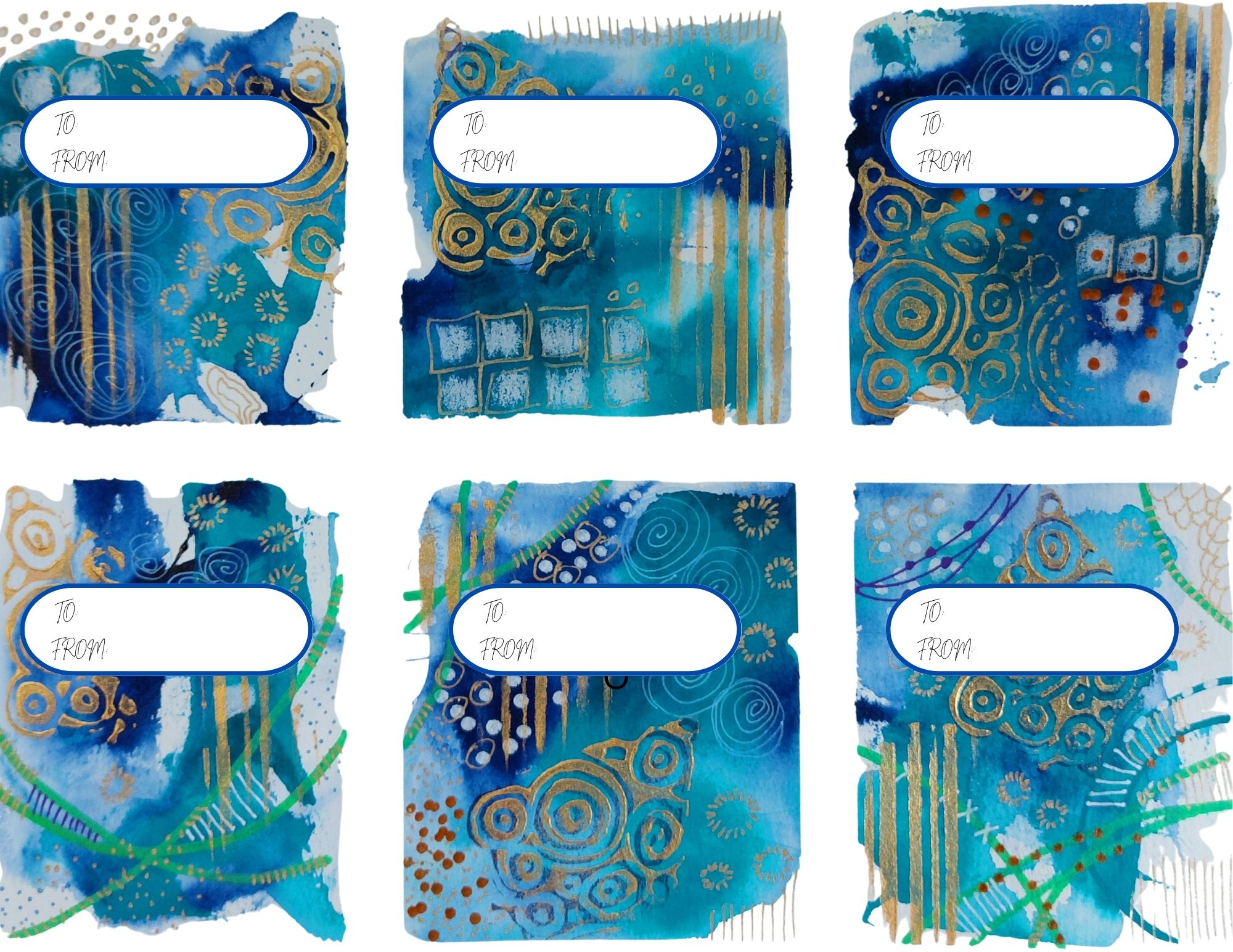 Handmade Abstract Gift Tags - Printable Download