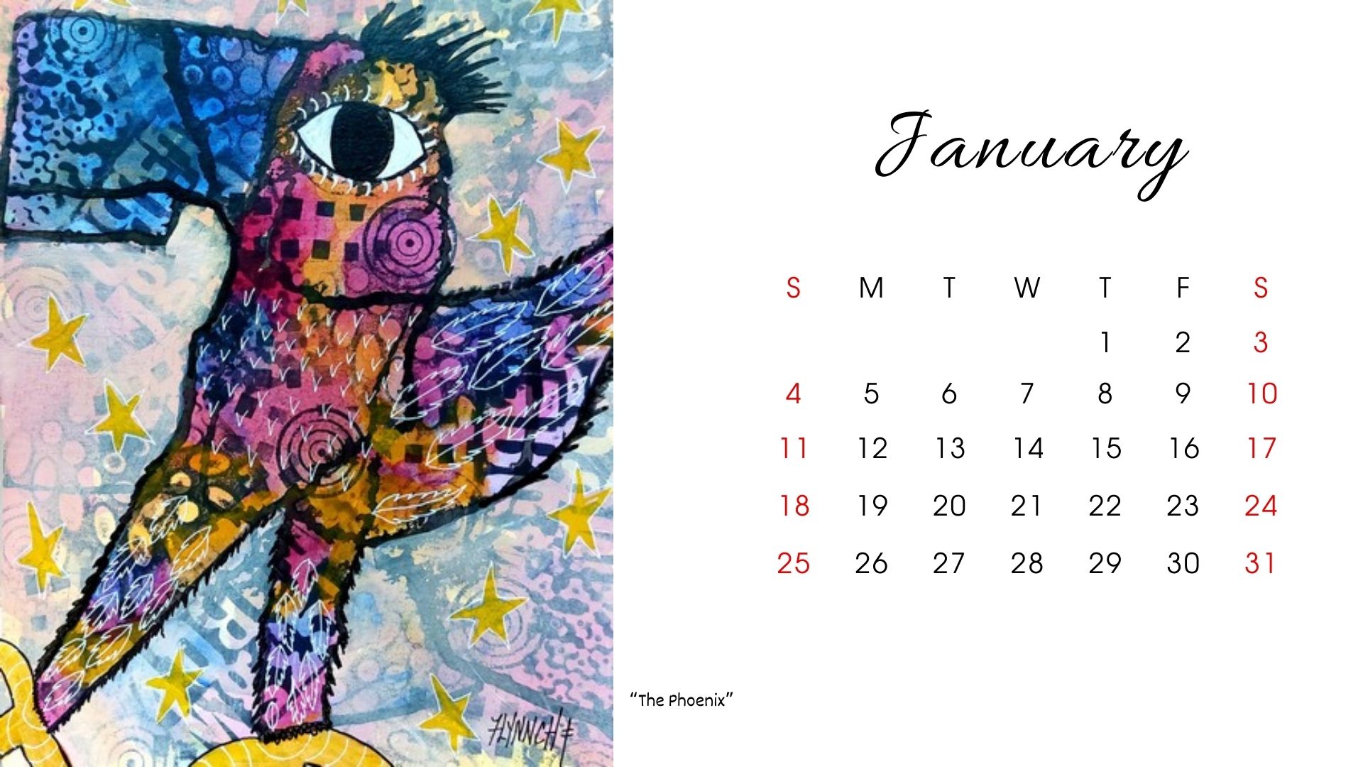 Lynn Chatman Art 2026 Calendar (Printable Download)