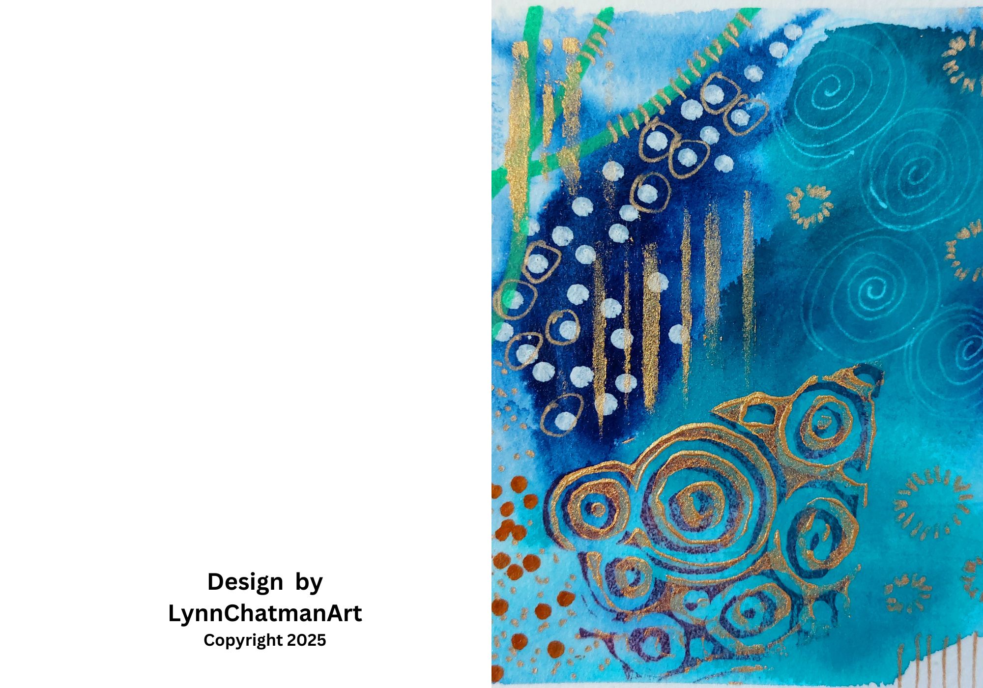 Abstract Ocean Blue 5x7 Greeting Card (Printable Download)